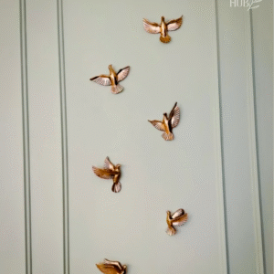 Golden Flying Birds Wall Décor Set – 3D Elegant Metallic Wall Art for Home & Office